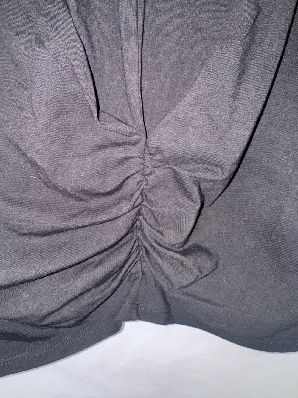 Lulu's Black Ruched Front Crop Tee - Picture 4 of 4